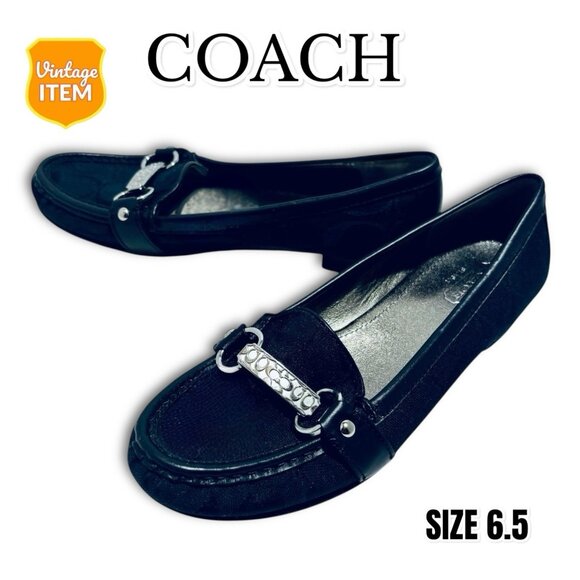 Coach Eileen Monogram Leather & Canvas Slip On Loafers Women's Size 6.5. RARE! - Picture 1 of 8